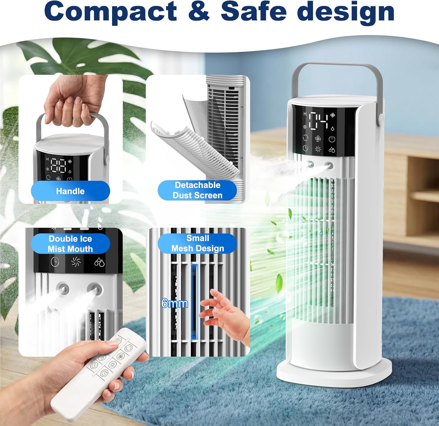 Terraspire F20 Portable Air Conditioner 4-in-1 Evaporative Cooler Fan White