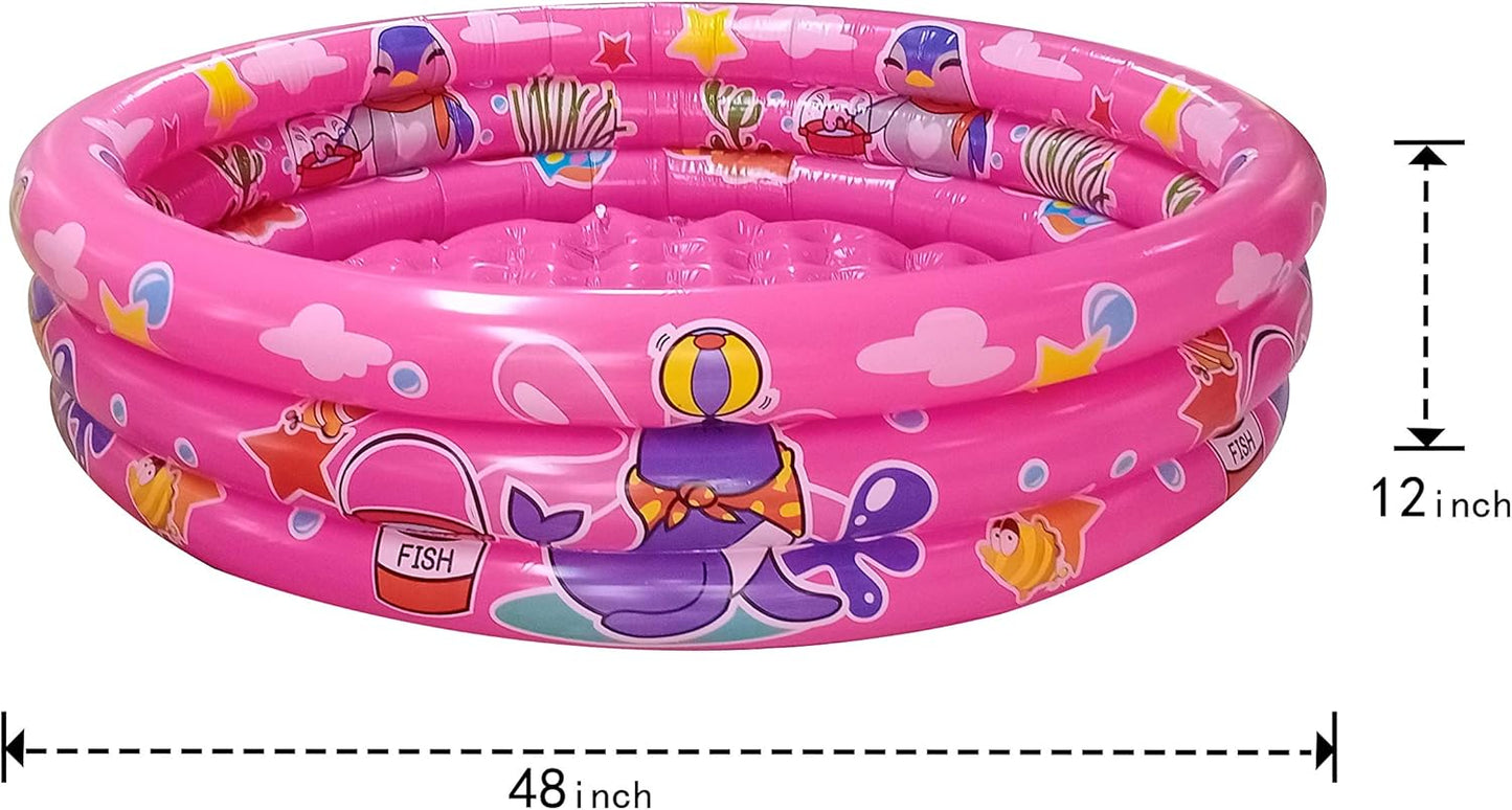 Big Summer 3-Ring Inflatable Kiddie Pool 48in Round