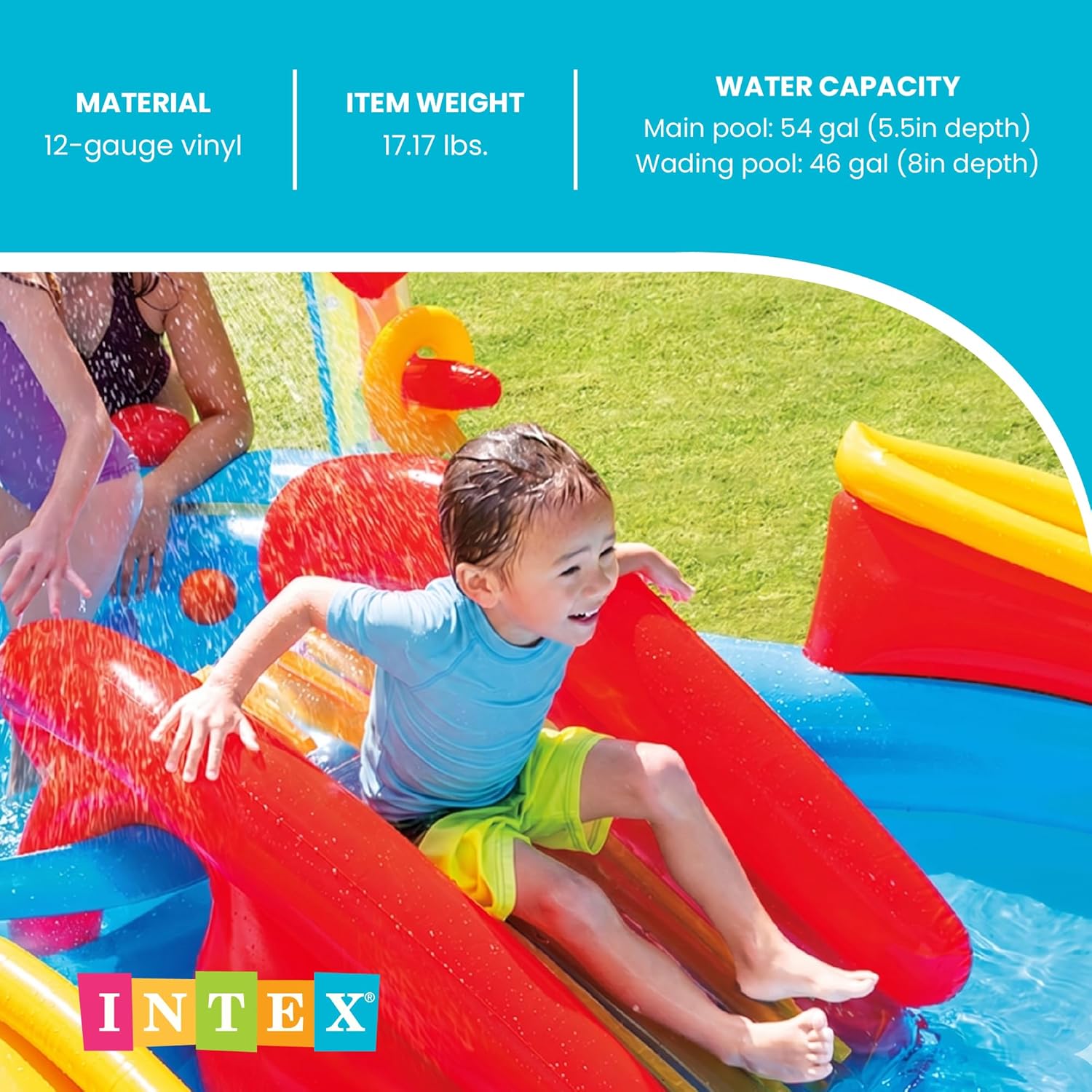 Intex 57453EP Rainbow Inflatable Play Center Pool With Slide 117in