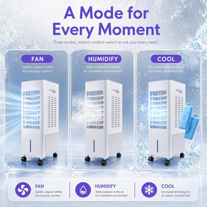 Simsky AC-4in1-12L Portable Evaporative Cooler 12L 4-in-1 Fan Humidifier White