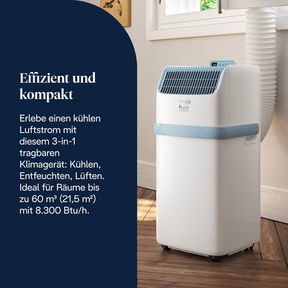 De'Longhi Pinguino Compact PAC ES72 YOUNG Mobiles Klimagerät 8300 BTU Weiß