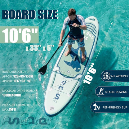 FunWater Aufblasbares SUP Board Set 320x83x15cm Olivgrün