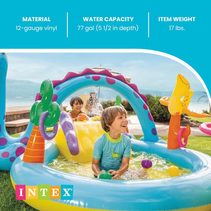Intex Dinoland Inflatable Play Center Kiddie Outdoor Swimming Pool