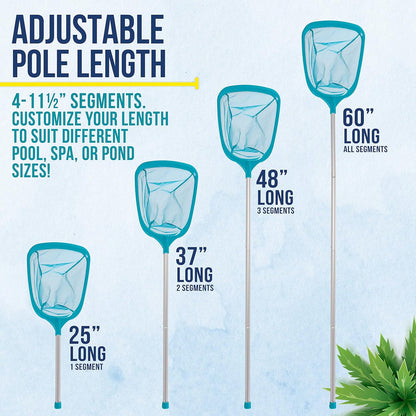 U.S. Pool Supply Leaf Skimmer Net 5 Foot Aluminum Pole