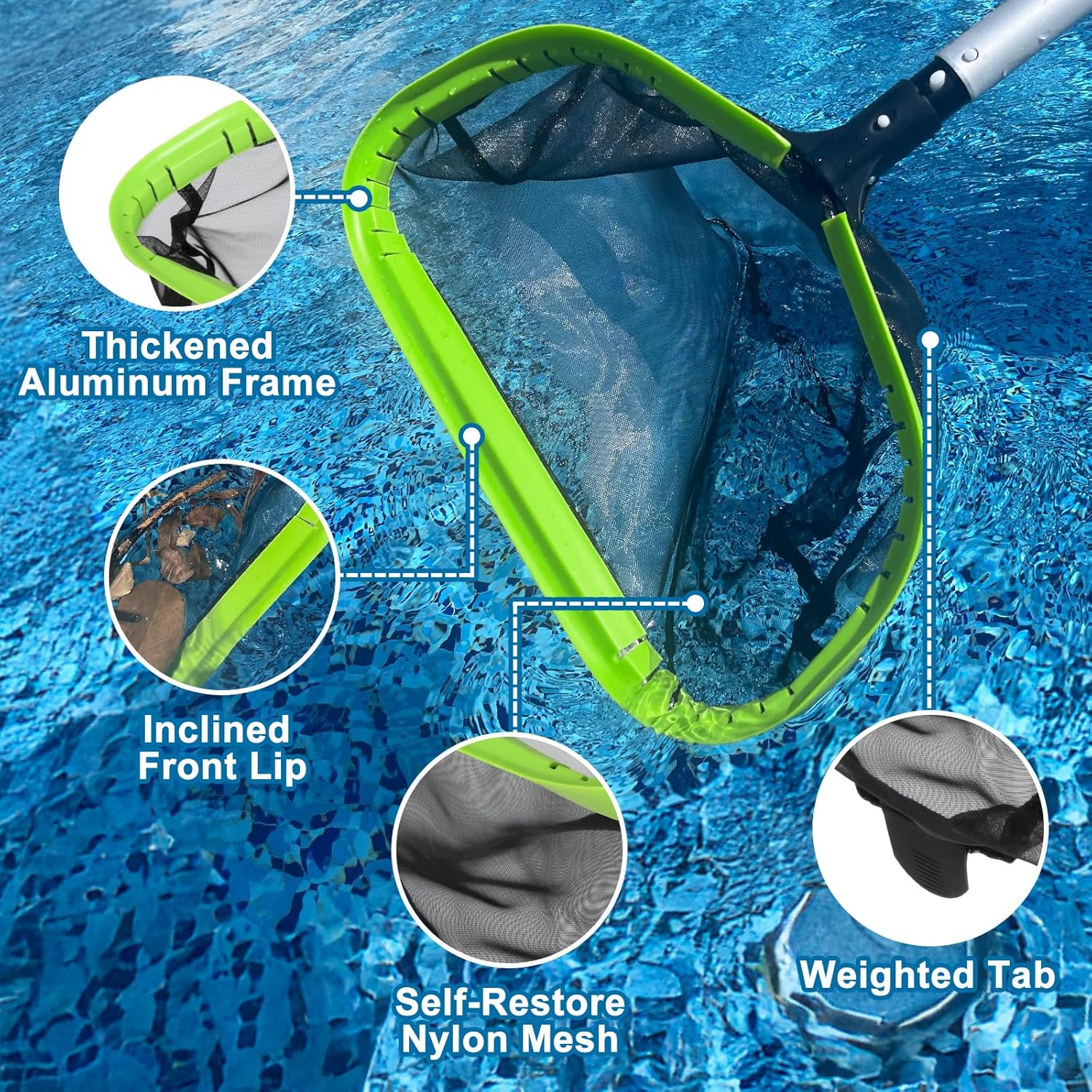 Sepetrel Deluxe Swimming Pool Cleaning Kit 10.5ft Pole Professional Set