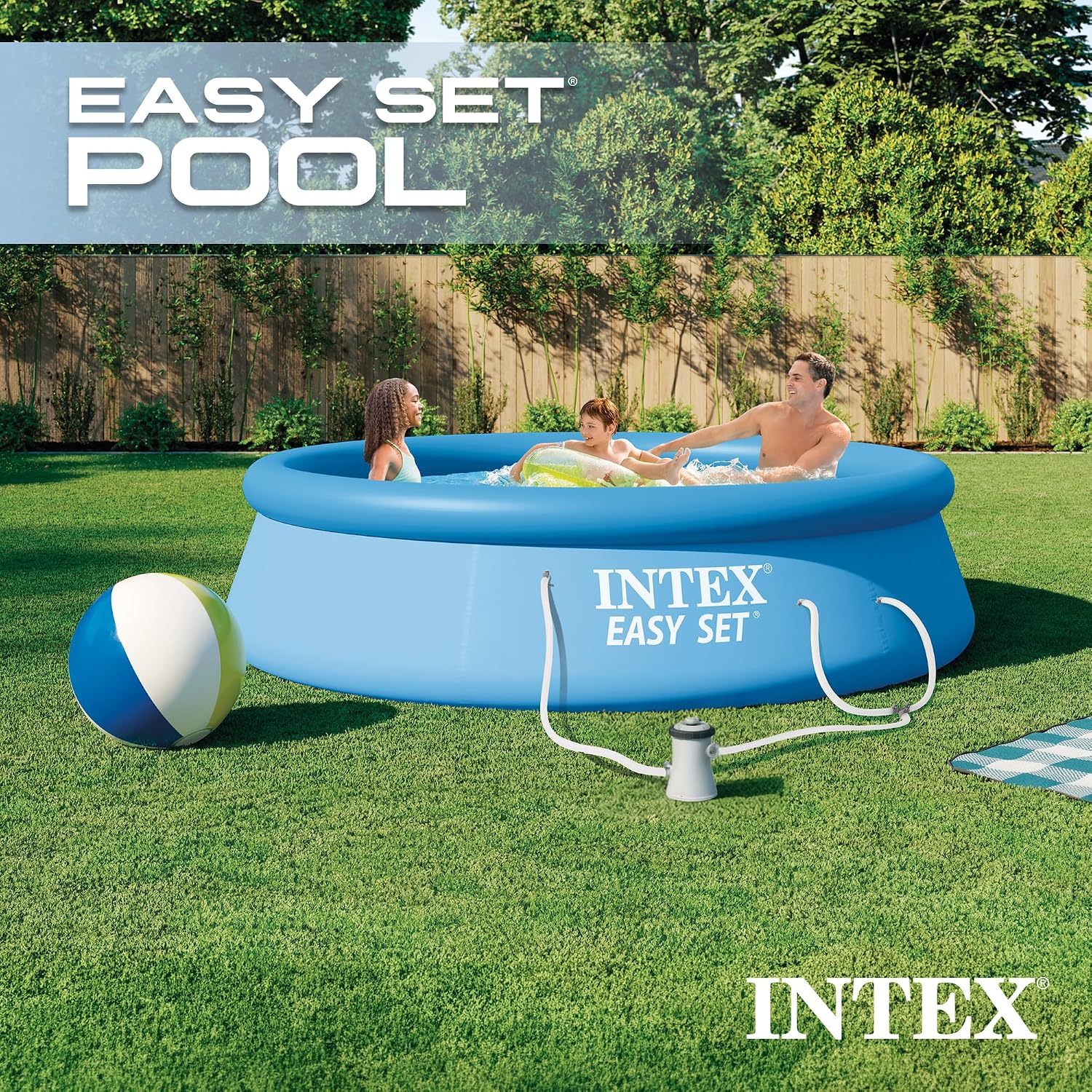 Intex Easy Set Round Inflatable Above Ground Pool 10ft x 30in