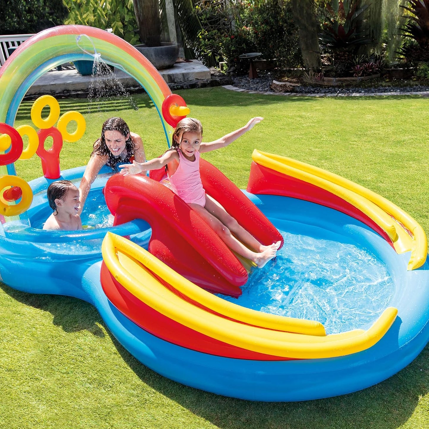 Intex 57453EP Rainbow Inflatable Play Center Pool With Slide 117in