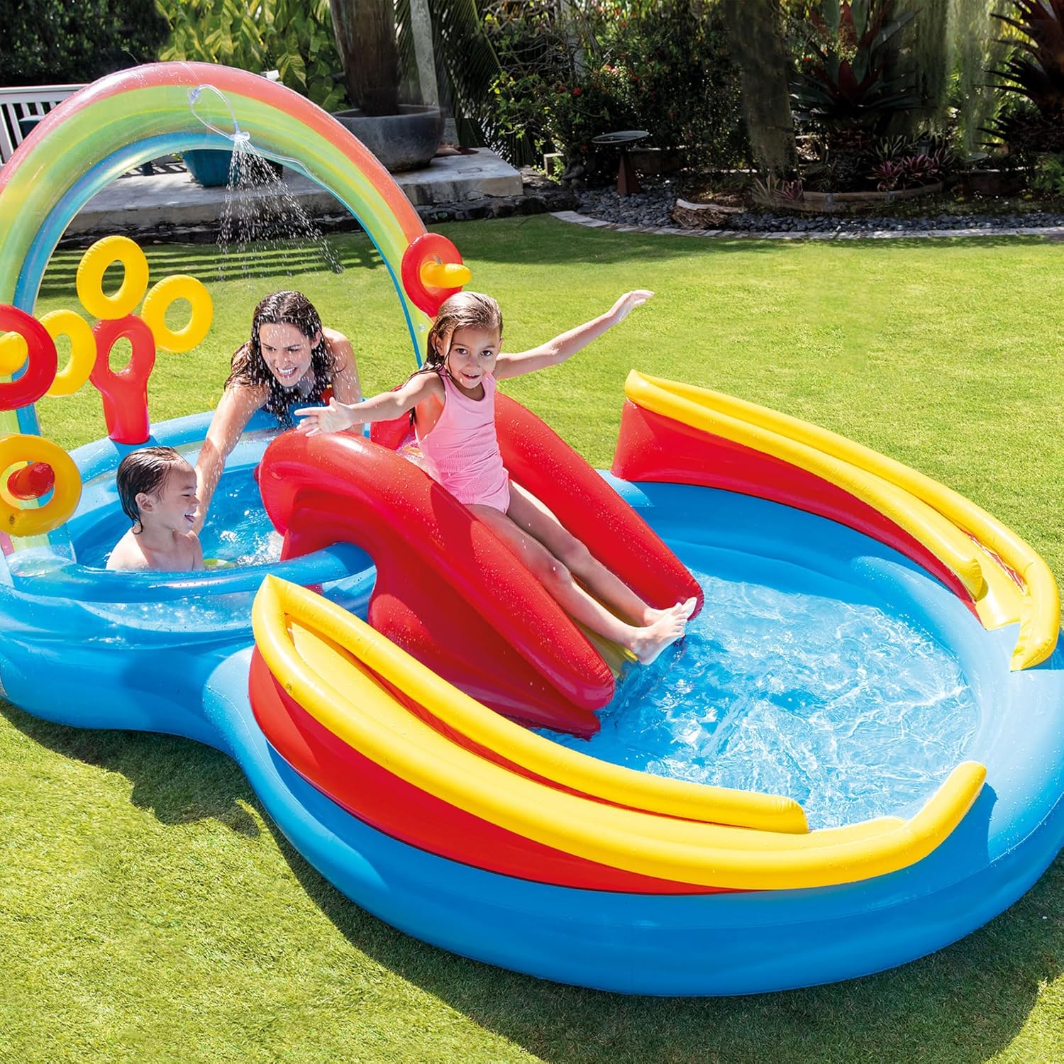 Intex 57453EP Rainbow Inflatable Play Center Pool With Slide 117in