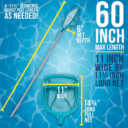 U.S. Pool Supply Leaf Skimmer Net 5 Foot Aluminum Pole