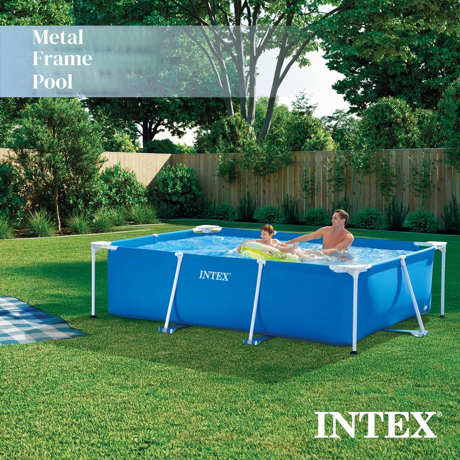 Intex Rechteckiger Metallrahmen Pool 260x160x65cm Blau